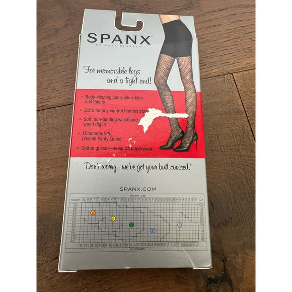 SPANX Uptown Tight-End Tights Diamond Goth Coquette Shaping Black Sz A NWT - Picture 3 of 3